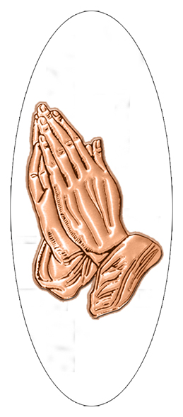 432 DA18 516 WT CP Praying Hands White Copper